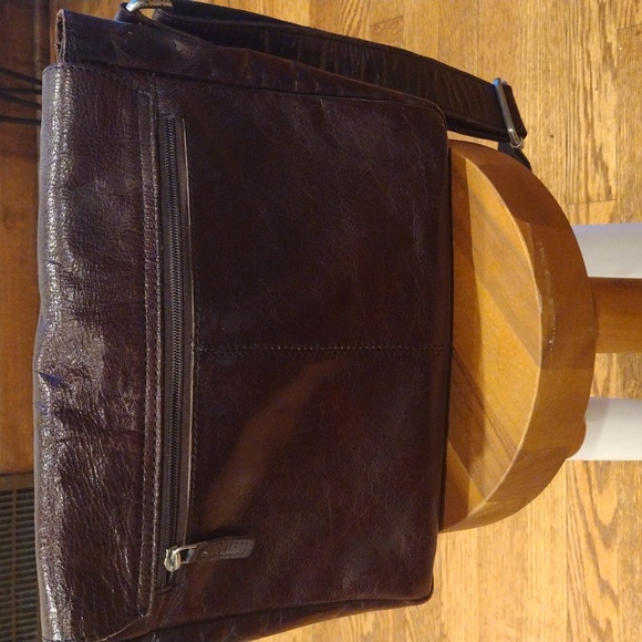 Vintage  Crossbody Messenger Bag Leather Chocolate Brown Purse - Jack George's - Picture 4 of 8